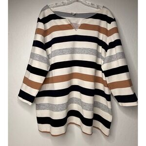 Talbots Top Women's Size 2X Stripes Knit Career Casual Fall Plus Size Boho Tunic